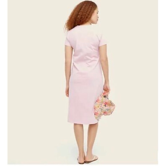 J. CREW Dress T-Shirt Midi Short Sleeves Organic Cotton Icy Lilac Purple Small - Picture 2 of 6